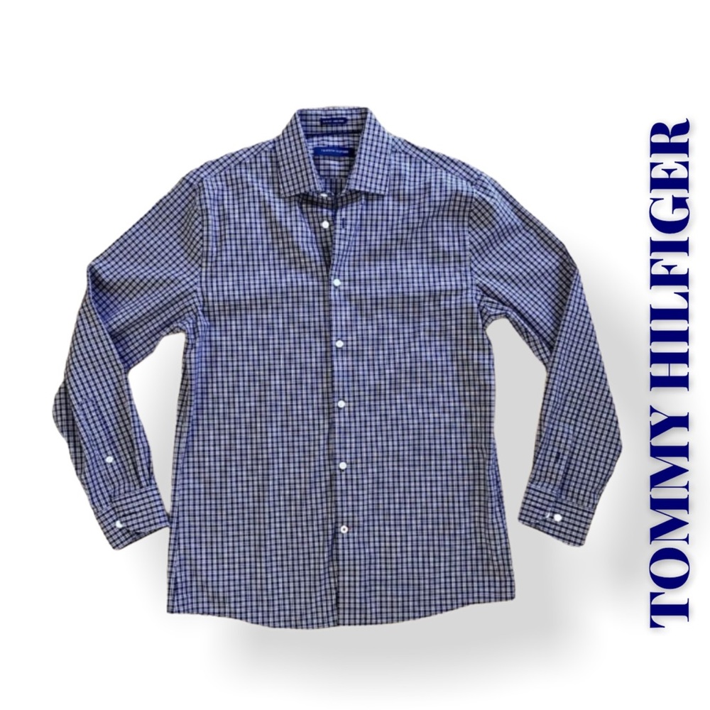 Tommy Hilfiger Slim Fit Plaid Dress Shirt